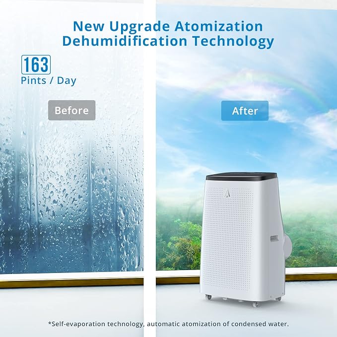 14,000 BTU Portable Air Conditioner - 3-in-1 Cooling, Fan & Dehumidifier - Quiet Operation, Remote, 24H Timer, LED Display