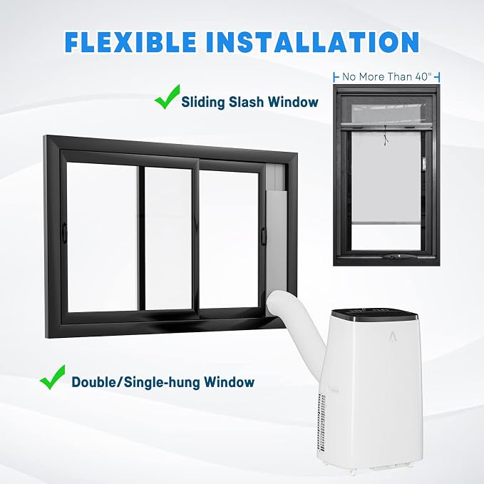 14,000 BTU Portable Air Conditioner - 3-in-1 Cooling, Fan & Dehumidifier - Quiet Operation, Remote, 24H Timer, LED Display