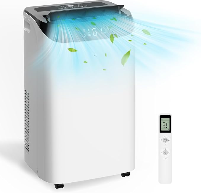 14,000 BTU Portable Air Conditioner Cools Up to 700 Sq.Ft, 3-IN-1 Energy Efficient Portable AC Unit with Remote Control &