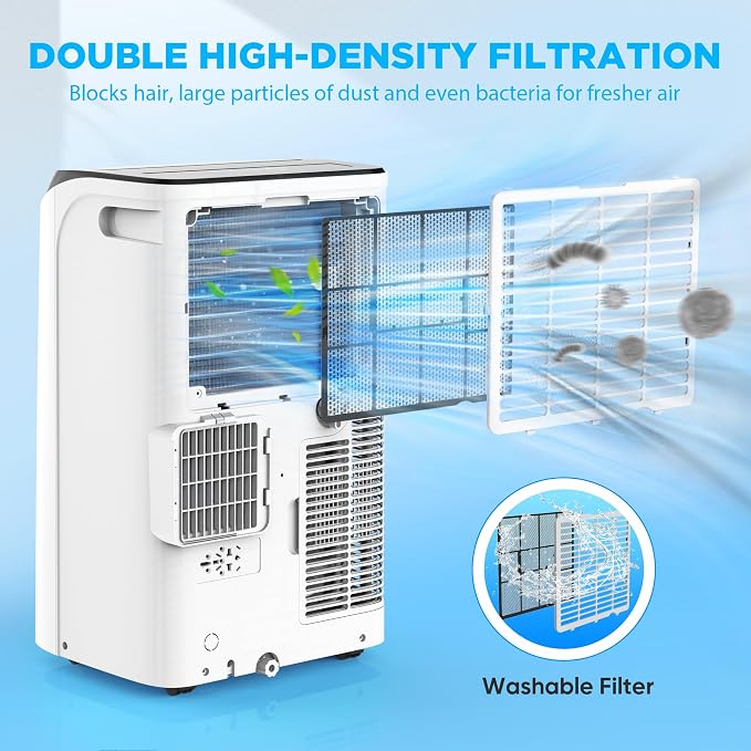 14,000 BTU Portable Air Conditioner Cools Up to 700 Sq.Ft, 3-IN-1 Energy Efficient Portable AC Unit with Remote Control &