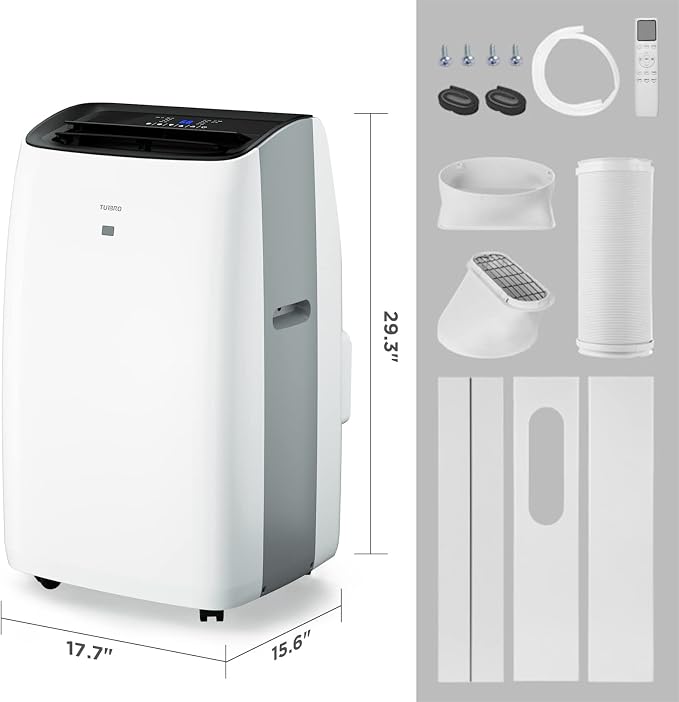 14,000 BTU Portable Air Conditioner & Heater, 4-in-1 AC Unit with Dehumidifier, Fan, UV-C Light for Rooms up to 600 Sq Ft