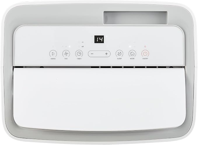 14,000 BTU Portable Air Conditioner, Smart Control, Quiet Operation 48dB, Dehumidifier, 3-Speed Fan, Remote & 24-Hour Timer