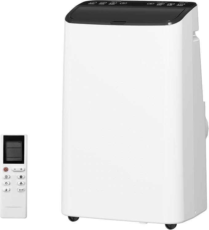 14,000 BTU Portable Air Conditioners, 4-in-1 AC Unit Cools Up to 750 Sq.Ft, Built-in Dehumidifier Fan & Sleep Mode, Remote