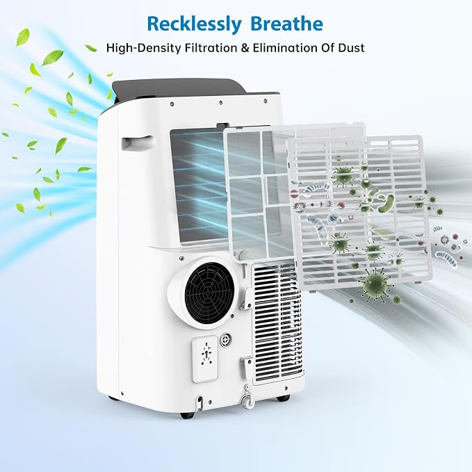 14,000 BTU Portable Air Conditioners, 4-in-1 AC Unit Cools Up to 750 Sq.Ft, Built-in Dehumidifier Fan & Sleep Mode, Remote