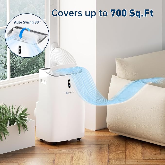 14,000 BTU Portable Air Conditioners Cool Up to 700 Sq.Ft, Cool, Heat, Dehumidifier & Fan 4 in 1 Air Conditioner for Room