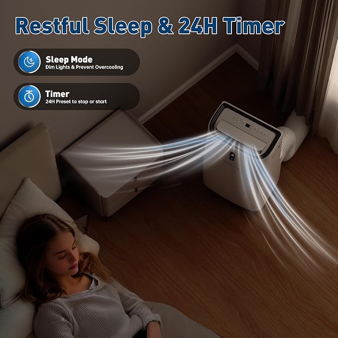 14,000 BTU Portable Air Conditioners Cool Up to 700 Sq.Ft, Cool, Heat, Dehumidifier & Fan 4 in 1 Air Conditioner for Room