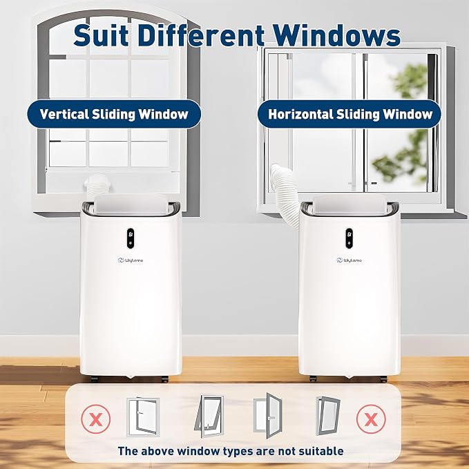 14,000 BTU Portable Air Conditioners Cool Up to 700 Sq.Ft, Cool, Heat, Dehumidifier & Fan 4 in 1 Air Conditioner for Room