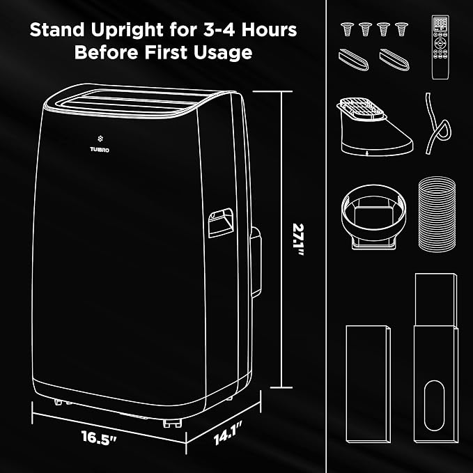 14,000 BTU Smart WiFi Portable Air Conditioner, Cooling up to 600 Sq Ft, 3 in 1 Functions, with Remote, Supports Alexa