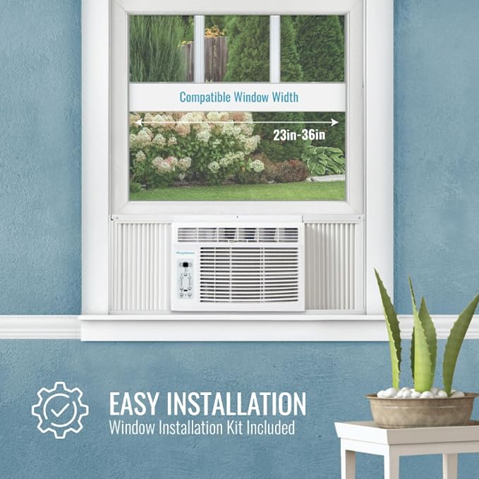 14,000 BTU Window Air Conditioner and Dehumidifier, Window Unit Air Conditioners for Apartment, Living Room, Garage, and