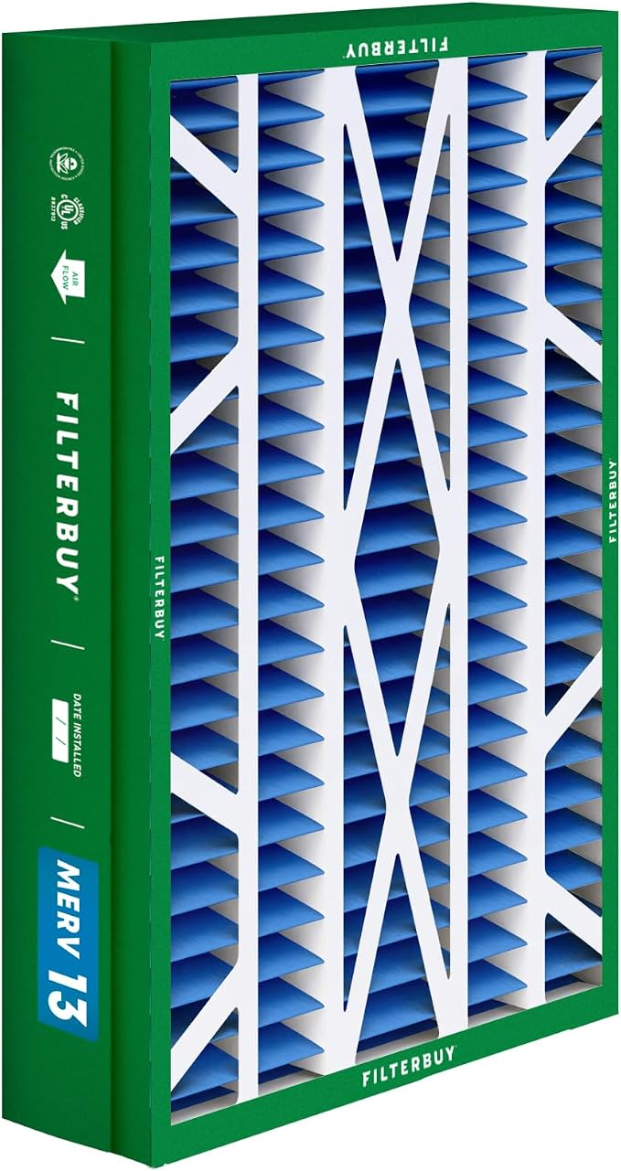 14.5x27x5 Air Filter MERV 13 Optimal Smoke & Allergy Defense (2-Pack), Pleated HVAC AC Furnace Filters for Trane, American