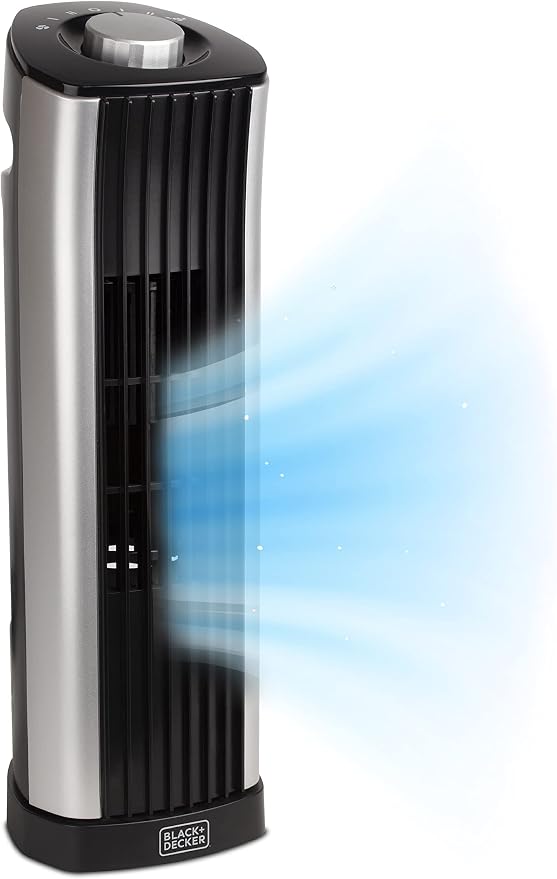 14-Inch Mini Oscillating Portable Tower Fan, Desk Fan with 2 Speed Settings, Simple Dial Control, product image