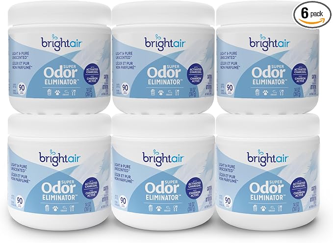 14 oz Odor Eliminator Gel, Light & Pure Unscented, Case of 6, Lasts up to 90 Days 14 oz White, product image