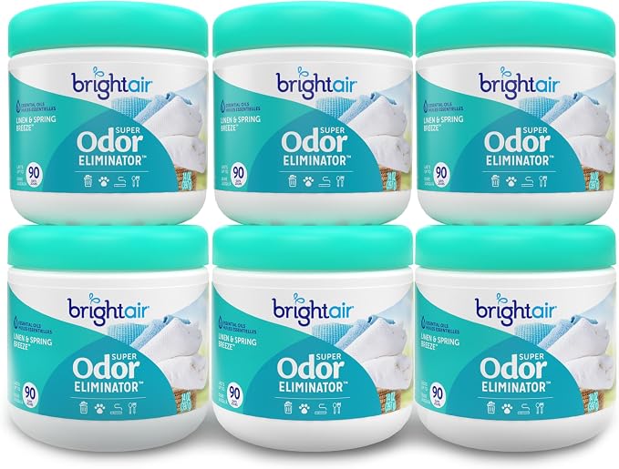 14 oz. Super Odor Eliminator, For Medium-Size Spaces, Linen & Spring Breeze Scent, Case of 6, Air Freshener, product image