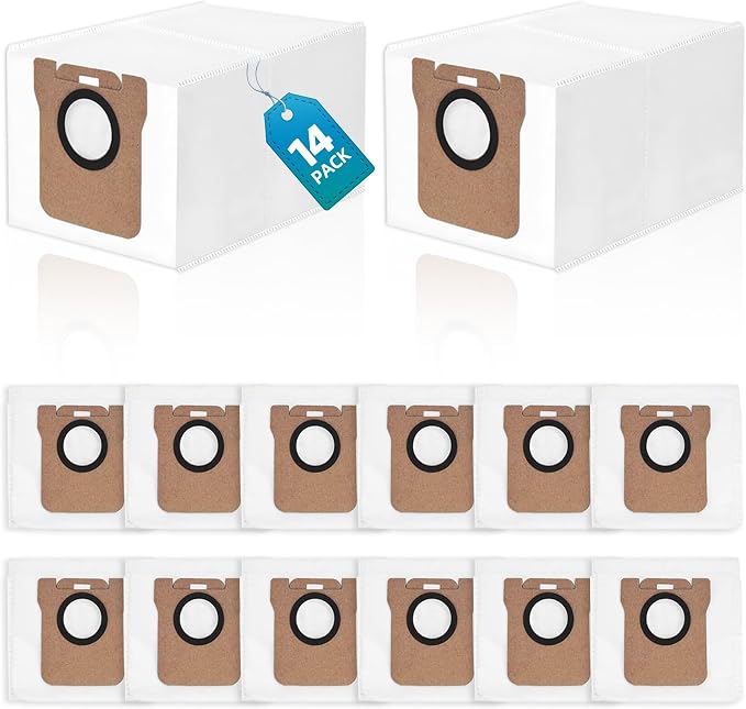 14 Packs Vacuum Dust Bag Compatible with L10 Ultra / L10s Ultra / L20 Ultra / L30 Ultra / X20 Pro / X20 Pro Plus Robot