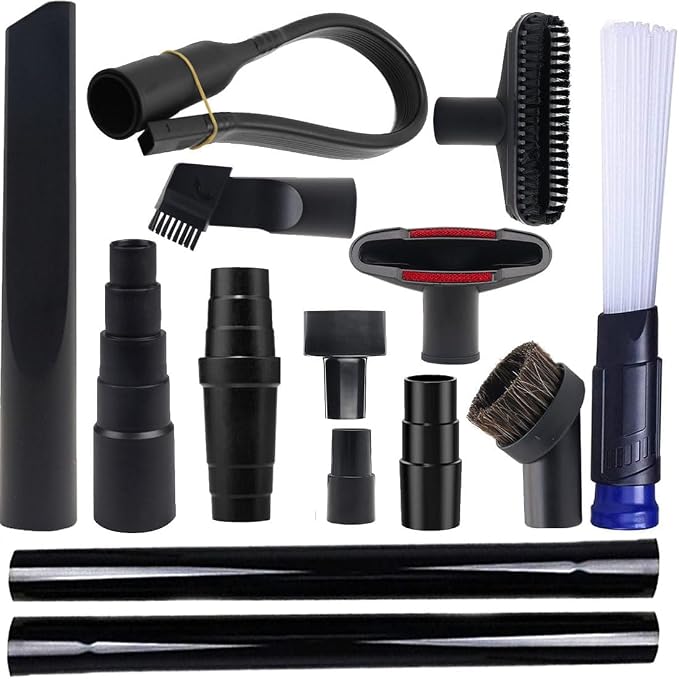 14 Pcs Household Cleaning Vacuum Cleaner Attachments Kit for Accessories with 1 1/4" Vacuum Brush Flexible Crevice