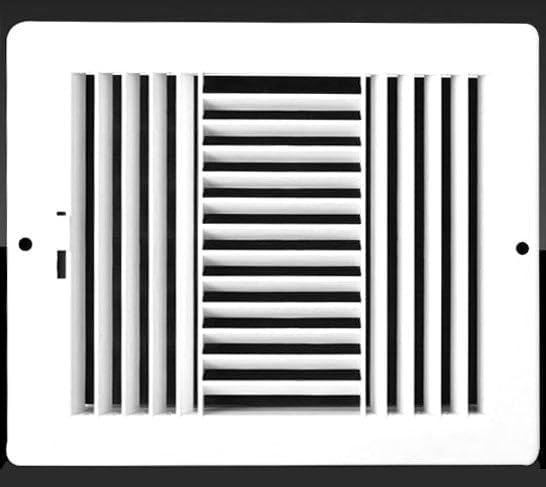 14"w X 6"h Never Rust Plastic 3-Way-Vertical Air Supply Register - HVAC Vent Duct Grille - Off White, product image