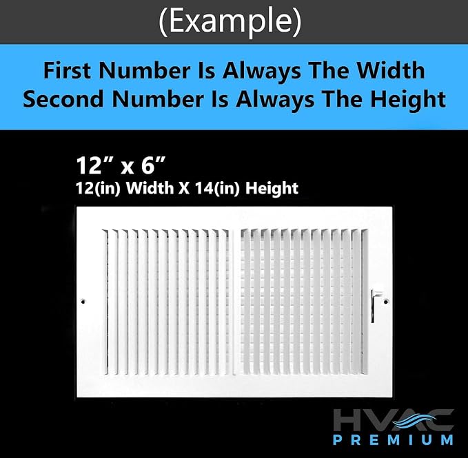 14"w X 6"h Never Rust Plastic 3-Way-Vertical Air Supply Register - HVAC Vent Duct Grille - Off White, alternate product view