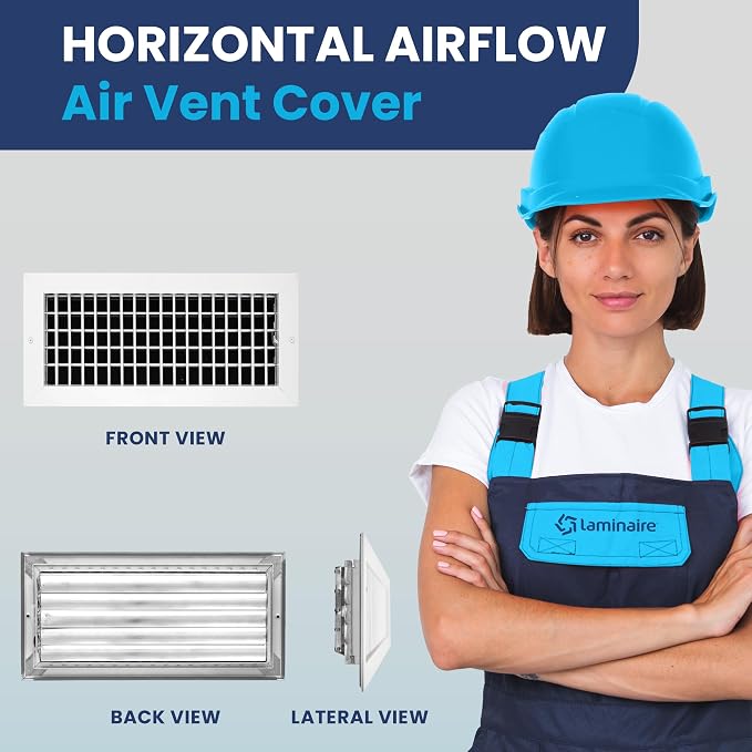 14" x 6" (Duct Opening) Register Vent Cover – Adjustable Single Deflection Aluminum HVAC Grille for Heater, alternate view 4