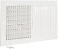 14 x 8 Inch (Duct Opening) Air Vent Cover for Wall or Ceiling, Two-Way Ventilation Register, Solid Steel HVAC