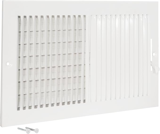 14 x 8 Inch (Duct Opening) Air Vent Cover for Wall or Ceiling, Two-Way Ventilation Register, Solid Steel HVAC