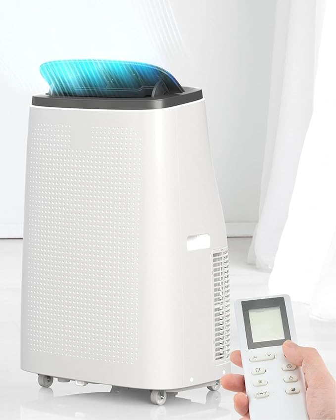14000 BTU Portable Air Conditioner - 3-in-1 Cooling, Fan & Dehumidifier for Rooms up to 700 Sq.Ft, Remote Control with