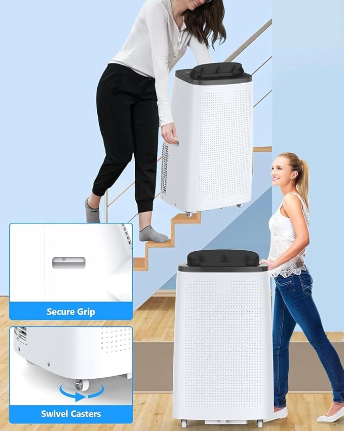 14000 BTU Portable Air Conditioner - 3-in-1 Cooling, Fan & Dehumidifier for Rooms up to 700 Sq.Ft, Remote Control with