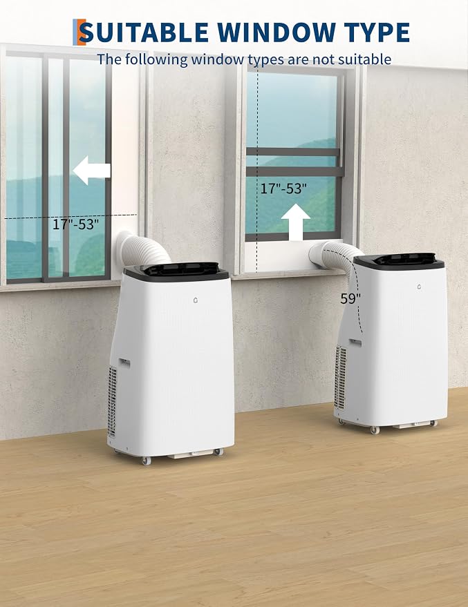 14000 BTU Portable Air Conditioner - 4 in-1 Cooling, Dehumidifier, Fan & Sleep Mode, Quiet AC Unit for Rooms up to 750 Sq.Ft