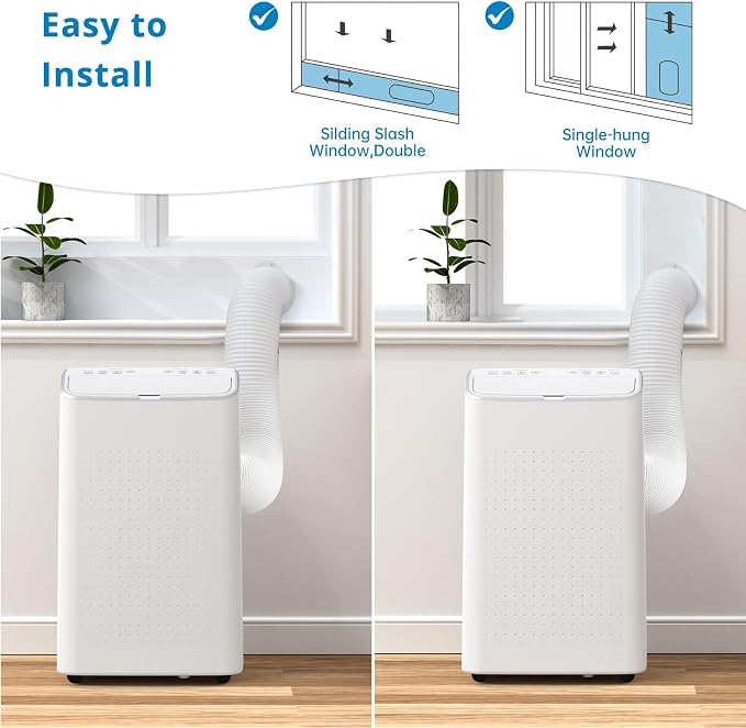 14000 BTU Portable Air Conditioner for Rooms up to 750 Sq. Ft, 3-in-1 AC Unit with Cooling, Dehumidifier & Fan, 3 Fan Speeds