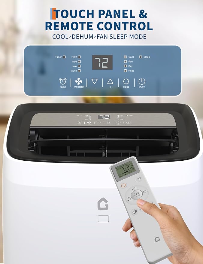 14000 BTU Portable Air Conditioner with Heat, 4 in-1 AC Unit with Fan, Dehumidifier & Heater, alternate product view 5