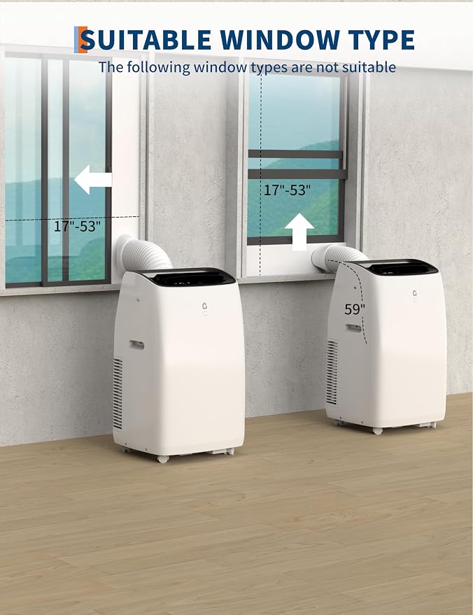 14000 BTU Portable Air Conditioner with Heat, 4 in-1 AC Unit with Fan, Dehumidifier & Heater, alternate product view 6