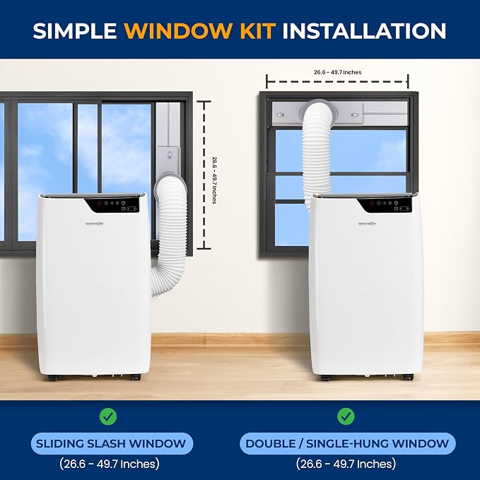 14000 BTU Portable Air Conditioner with Heating Function, 4-in-1 Standing AC for Room Up to 500 Sq. Ft. with Touch Control