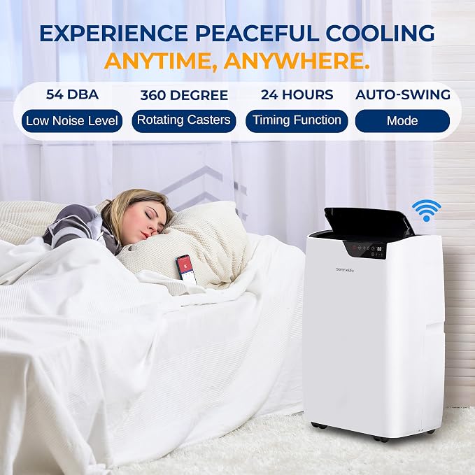 14000 BTU Portable Air Conditioner with Heating Function, 4-in-1 Standing AC for Room Up to 500 Sq. Ft. with Touch Control