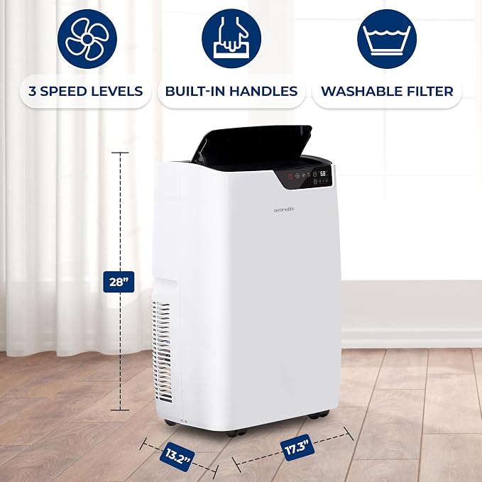 14000 BTU Portable Air Conditioner with Heating Function, 4-in-1 Standing AC for Room Up to 500 Sq. Ft. with Touch Control