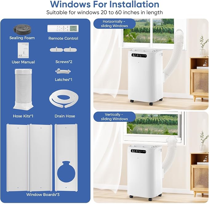 14000 BTU Portable Air Conditioners,Cools Up to 700 Sq.Ft,Portable AC Unit with Remote