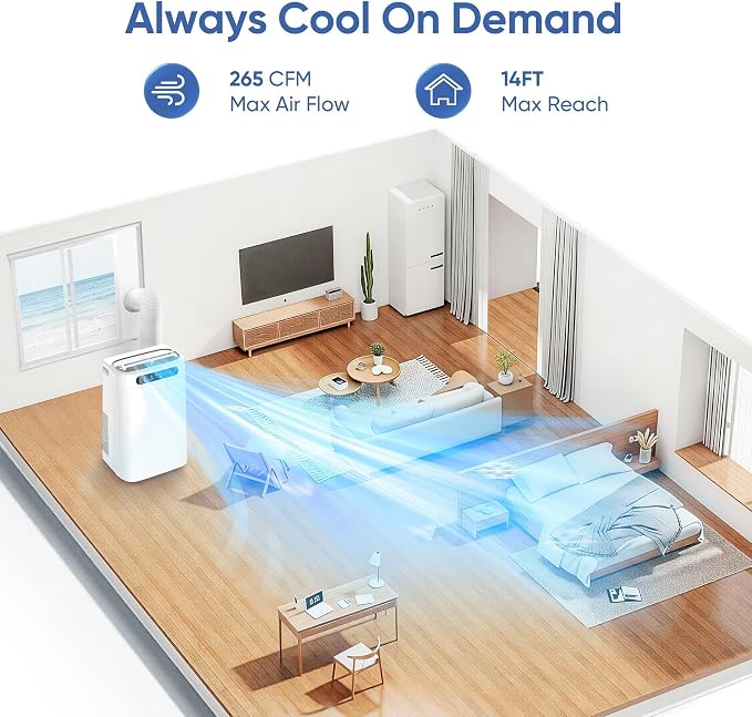 14000 BTU Portable Air Conditioners,Cools Up to 700 Sq.Ft,Portable AC Unit with Remote