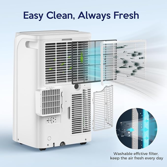 14000 BTU Portable Air Conditioners, Remote Control, 3 in 1 Free Stand Smart Cooling Portable AC Unit with Dehumidifier, Fan
