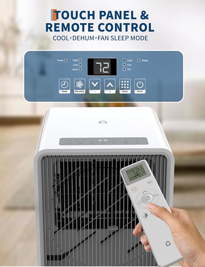 14000 BTU Portable Air Conditioners with Remote Control, 3-in-1 Free Standing Cooling AC Unit with Fan & Dehumidifier, for