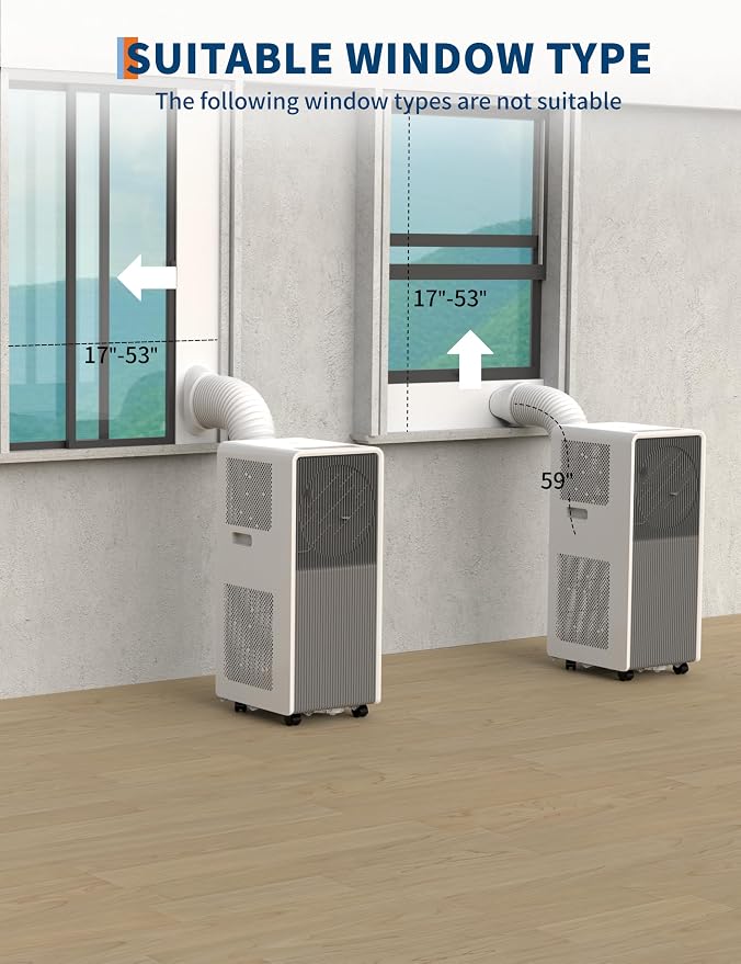 14000 BTU Portable Air Conditioners with Remote Control, 3-in-1 Free Standing Cooling AC Unit with Fan & Dehumidifier, for
