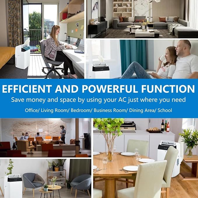 14000 BTU Portable Air Conditioners with Remote Control, 3-in-1 Free Standing Cooling AC Unit with Fan & Dehumidifier, Cools