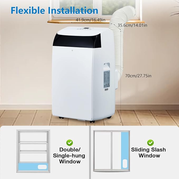 14000 BTU Portable Air Conditioners with Remote Control, 3-in-1 Free Standing Cooling AC Unit with Fan & Dehumidifier, Cools