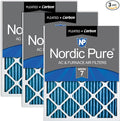 14x14x1 (Actual Size: 13 3/4 x 13 3/4 x 3/4) Pleated Air Filters MERV 7 Plus Carbon 3 Pack, product image