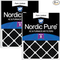 14x14x1 (Actual Size: 13 3/4 x 13 3/4 x 3/4) Pure Carbon Pleated Odor Reduction Furnace Air Filters 2 Pack, product image