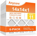 14x14x1 Air Filter 6 Pack MERV 11 AC HVAC Furnace Pleated Air Filters for Home Office MPR 1000 FPR 7 (Actual Size