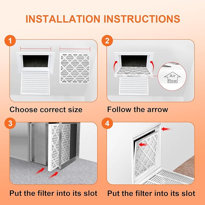 14x14x1 Air Filter 6 Pack MERV 11 AC HVAC Furnace Pleated Air Filters for Home Office MPR 1000 FPR 7 (Actual Size
