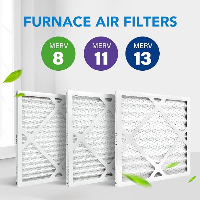 14x14x1 Air Filter MERV 11 4-Pack, Electrostatic Pleated AC Furnace Air Filter, Captures Dust, Smog & Pet Dander, Actual
