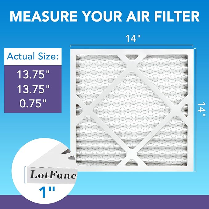 14x14x1 Air Filter MERV 11 6-Pack, Electrostatic Pleated AC Furnace Air Filter, Captures Dust, Smog & Pet, alternate view 2