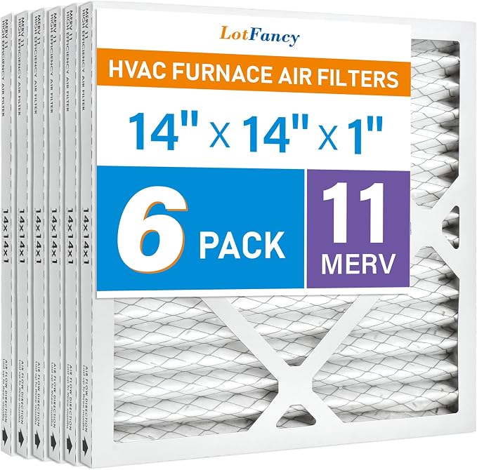 14x14x1 Air Filter MERV 11 6-Pack, Electrostatic Pleated AC Furnace Air Filter, Captures Dust, Smog & Pet, alternate view 9