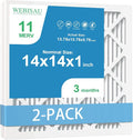 14x14x1 Air Filter MERV 11 MPR 1000 2Pack Pleated HVAC AC Furnace Air Filters,Air Conditioner Filters (Exact size: 13 3/4"x13