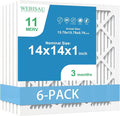 14x14x1 Air Filter MERV 11 MPR 1000 Furnace Filters 6Pack Pleated HVAC AC Furnace Air Conditioner Filters (Exact size: 13