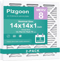 14x14x1 Air Filter MERV 8 (2 Pack) MPR 600 Pleated Air Furnace Filters Replacement Compatible with Air